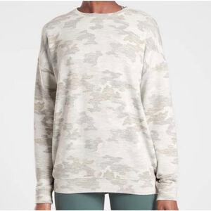 Women's Athleta Camo Sweatshirt M White Beige